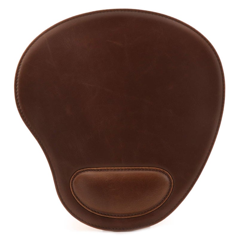 Londo PU Leather Oval Shape Non-Slip Mousepad with Wrist Rest Support, Waterproof Surface, Comfort Memory Foam, Light Ergonomic Design Mouse Pad for Laptop, Desktop - Image 3